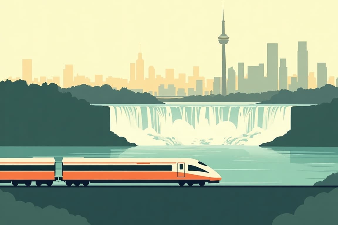 Illustration of USA and Canada Eastern Rail Journey