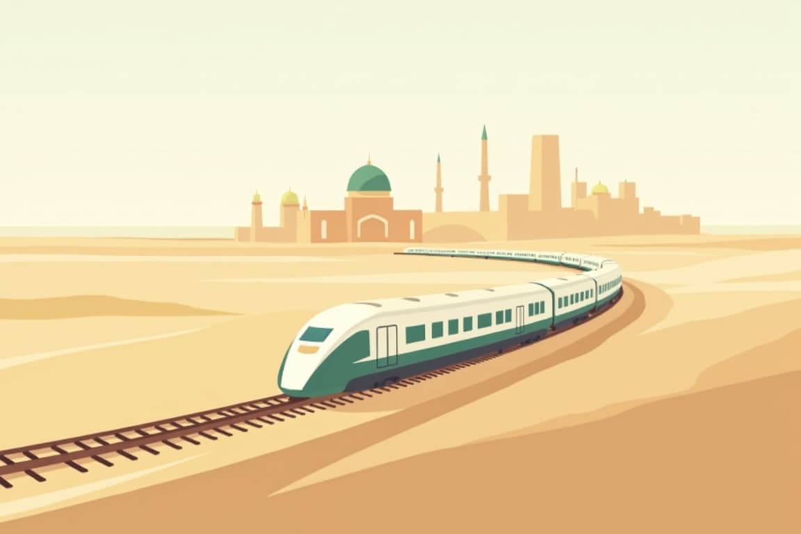 Illustration of Uzbekistan by High-Speed Rail