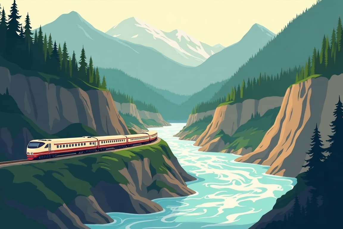 Illustration of Vancouver and Jasper Getaway