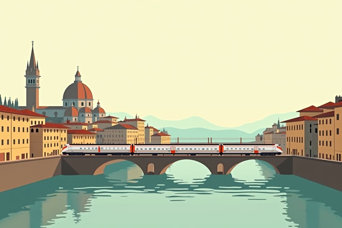 Illustration of Venice and Florence