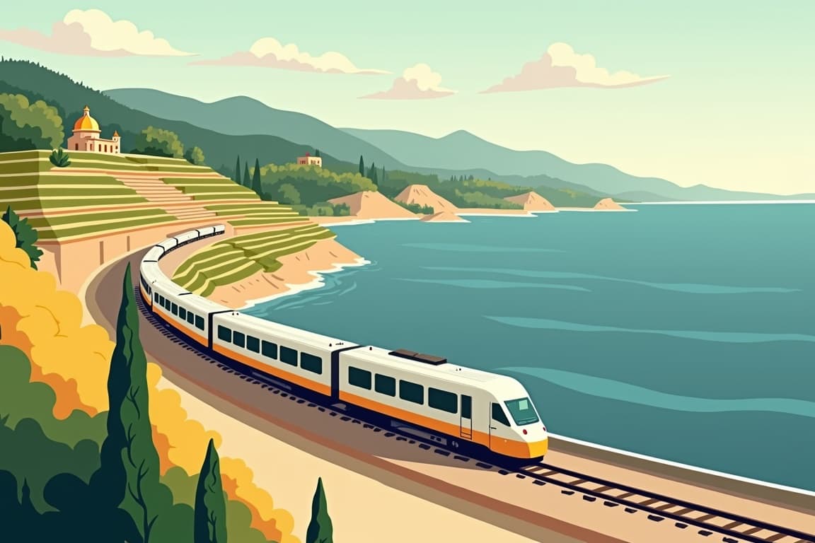 Illustration of Venice, Florence, Sorrento, and Rome