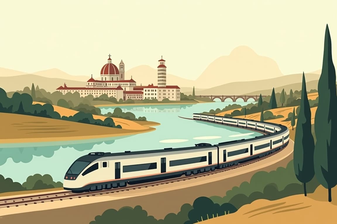 Illustration of Venice to Rome by Rail