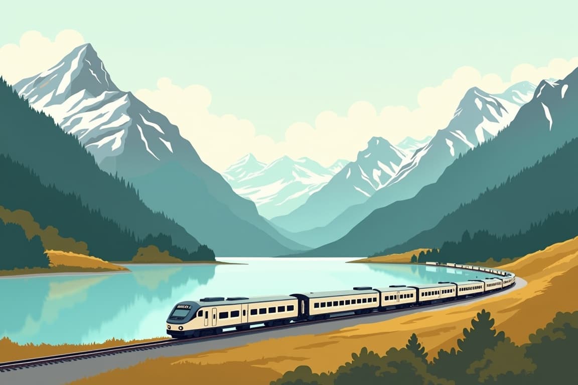 Illustration of Venice via the Alps from London