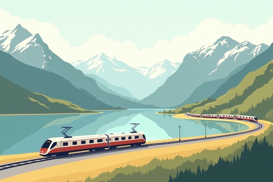Illustration of Venice via the Alps