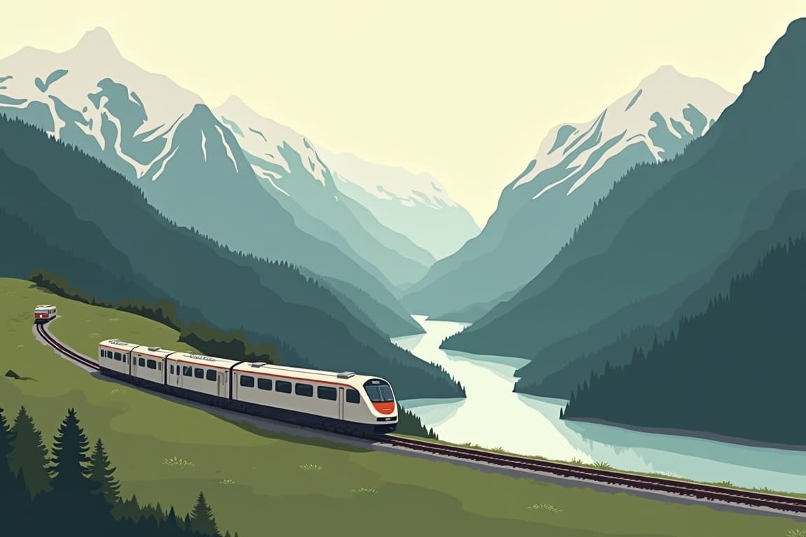 Illustration of Venice via the Gotthard Pass