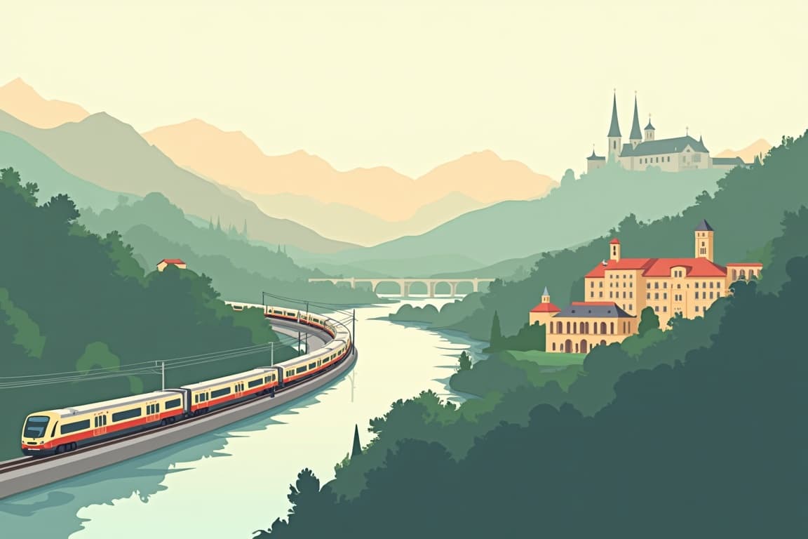Illustration of Vienna, Salzburg, and Verona