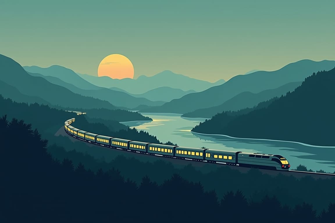Illustration of Vienna to Brasov by Rail