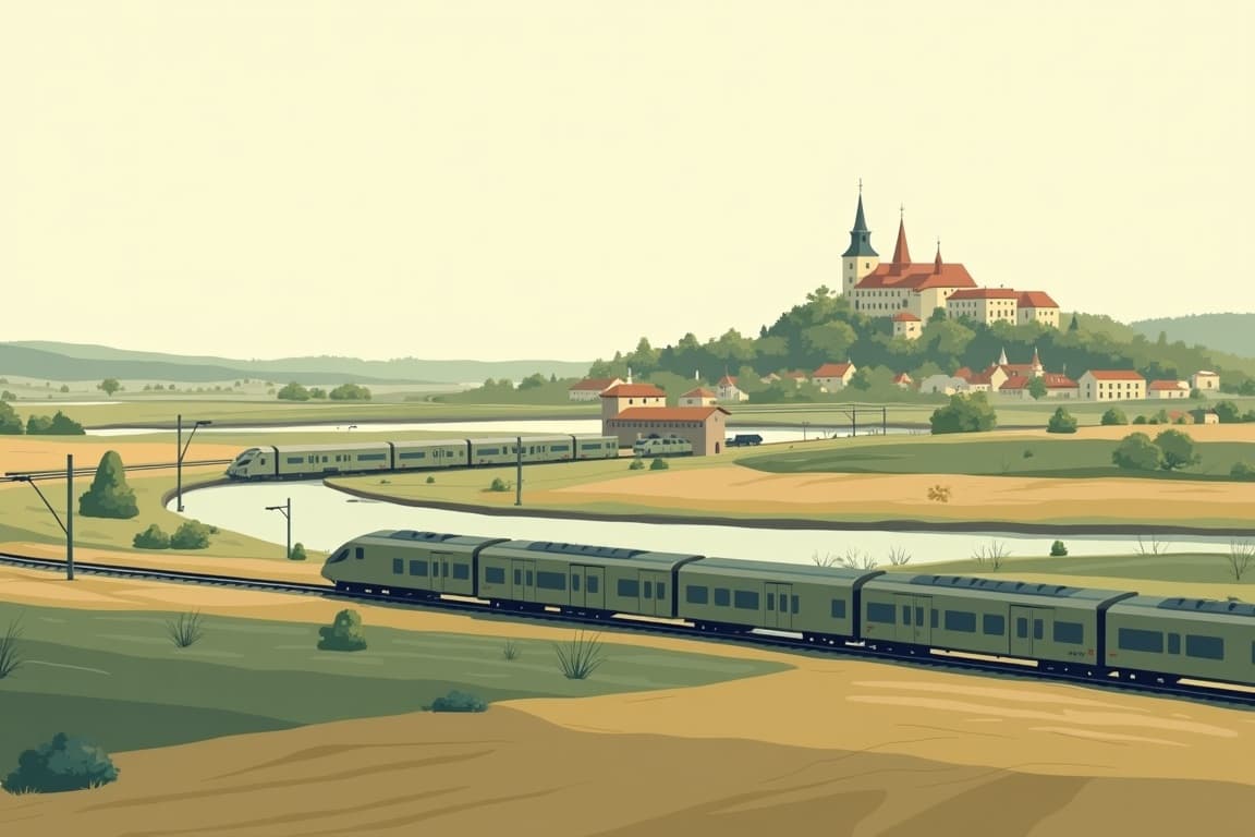 Illustration of Warsaw and Krakow