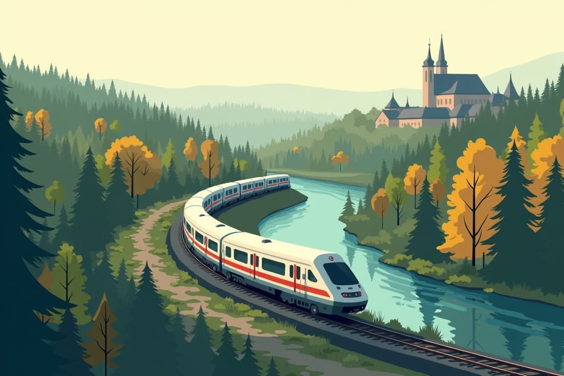Illustration of Warsaw, Krakow and Prague