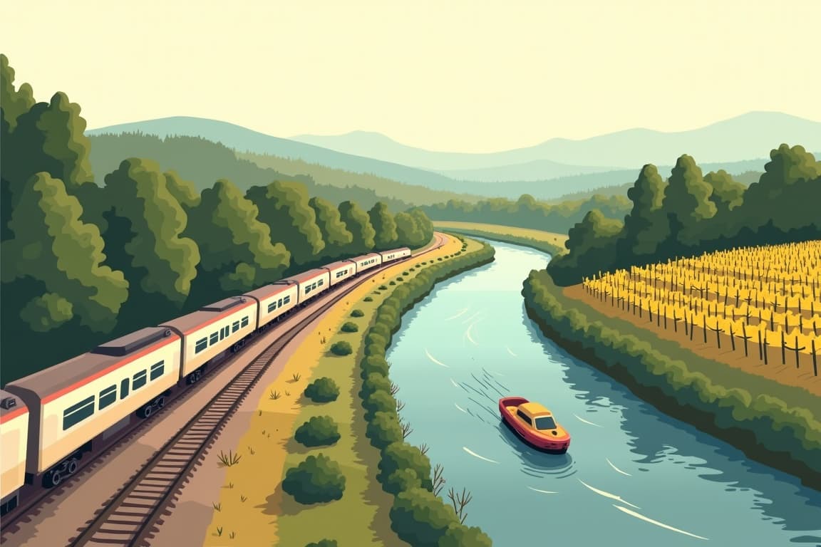 Illustration of Waterways of Burgundy