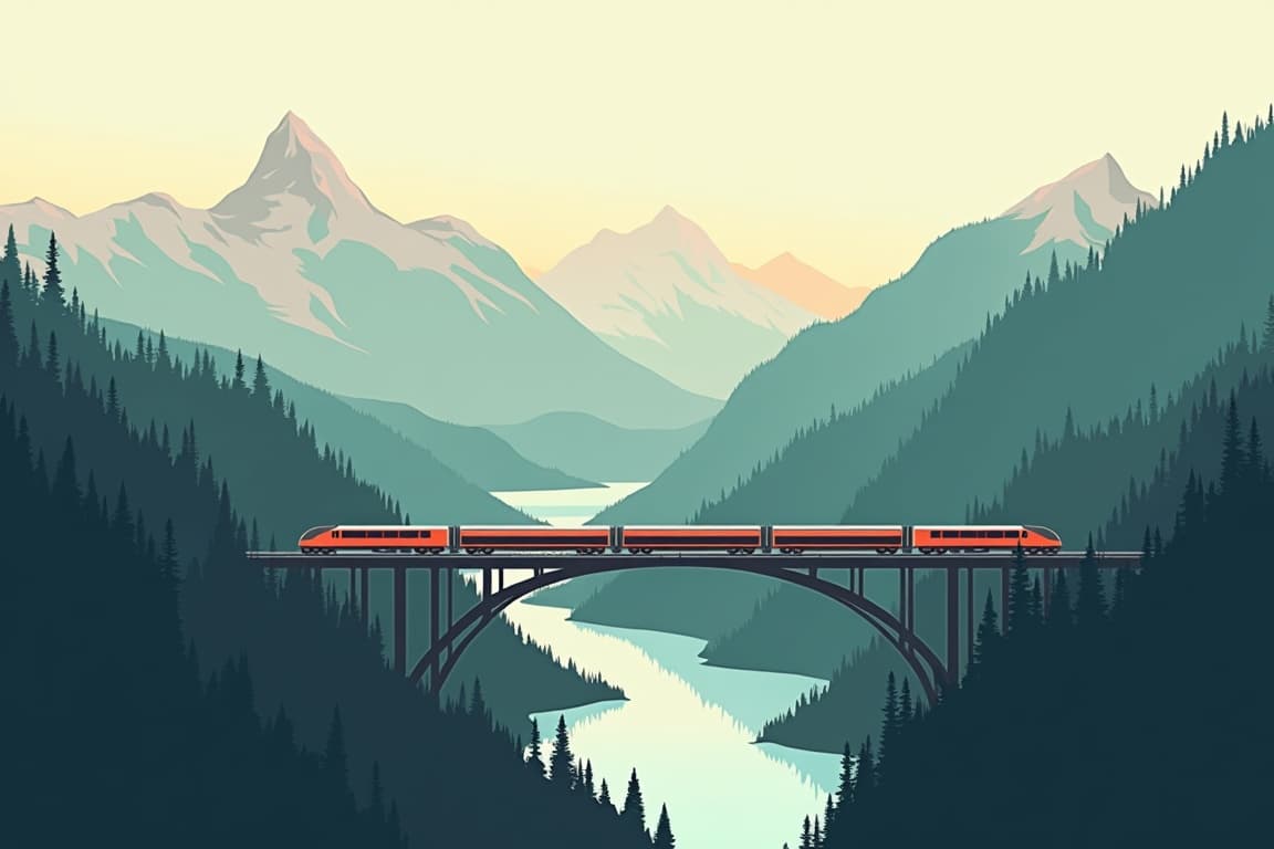 Illustration of West Coast and Rockies Getaway