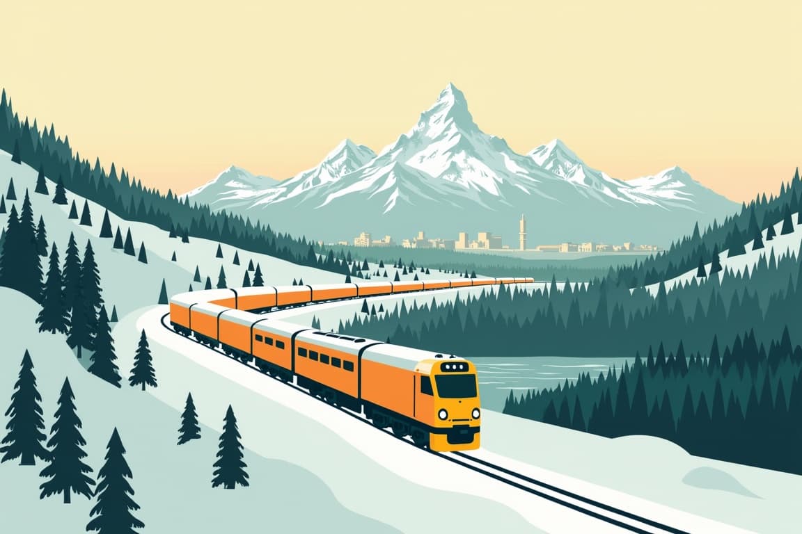 Illustration of Winter in Grand Teton