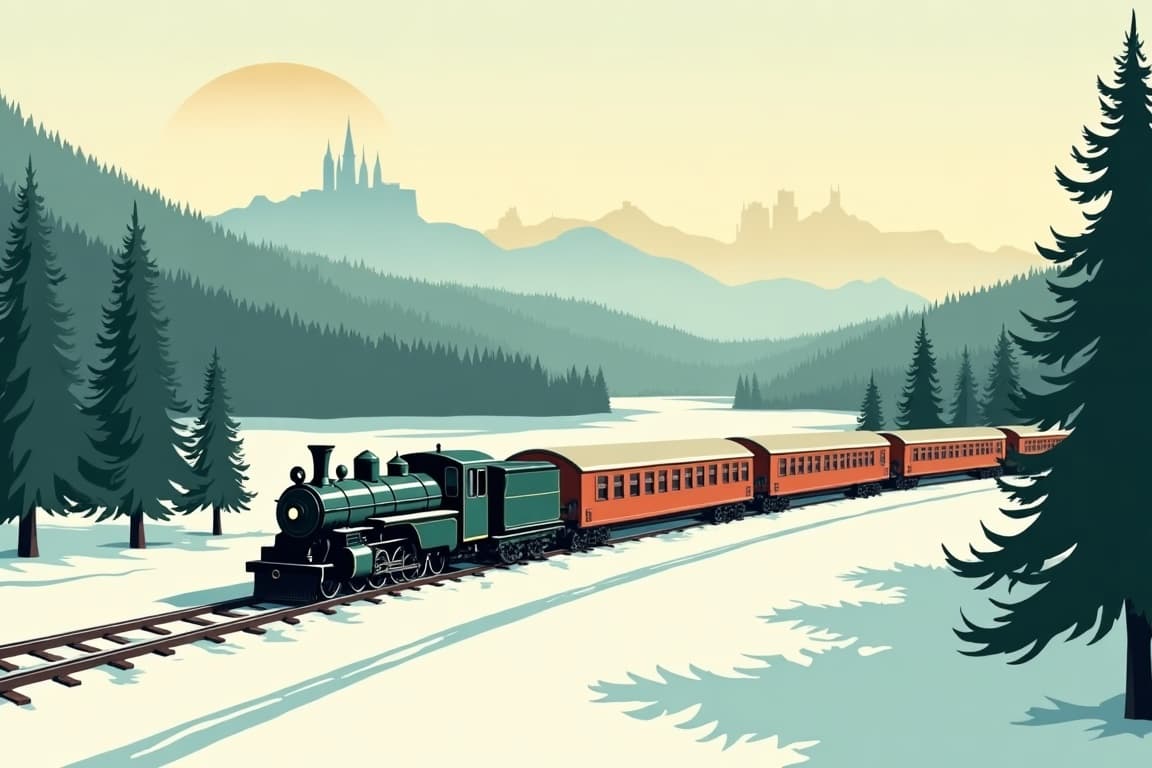 Illustration of Winter Steam in Germany