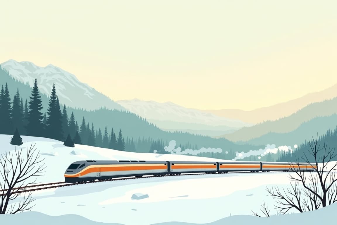 Illustration of Yellowstone in the Winter