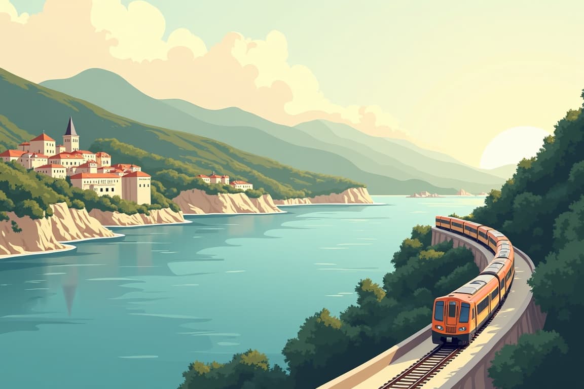 Illustration of Zagreb, Split, and Dubrovnik