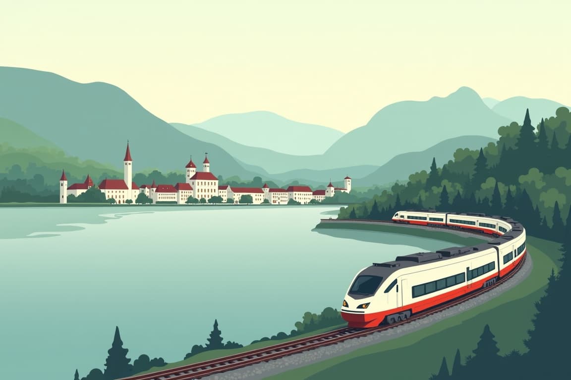 Illustration of Zurich and Lucerne