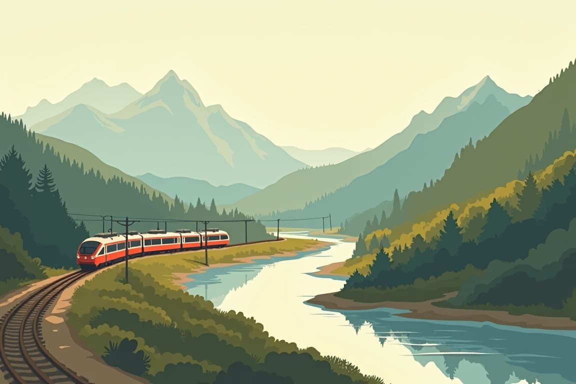 Illustration of Zurich, Prague, Vienna, and Budapest