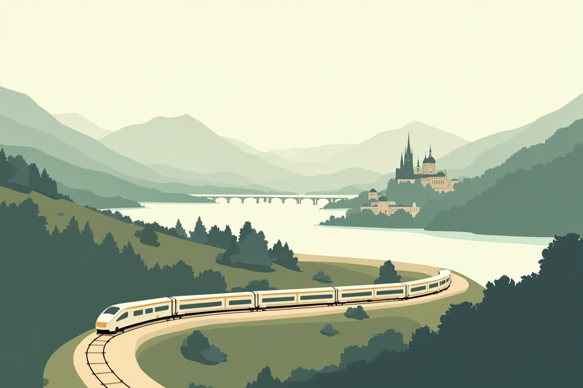 Illustration of Zurich, Prague, Vienna, and Munich