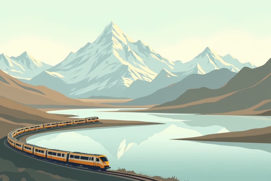 Illustration of 10 Days Beijing Xi'an Lhasa Everest Base Camp Kathmandu Tour by Tibet Train