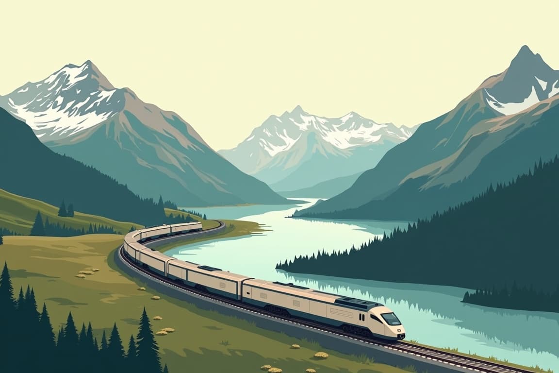 Illustration of 12-Day Frankfurt to Vienna & Swiss Alps Rail Tour (12R01)