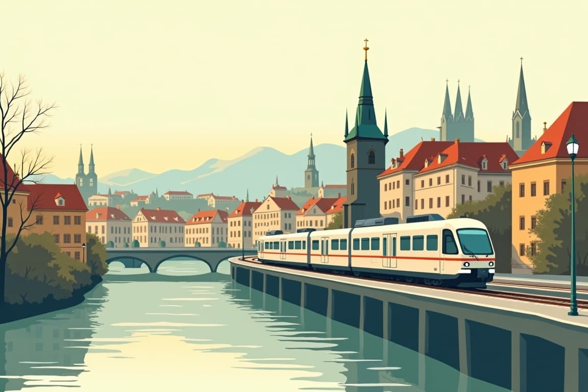 Illustration of 15-Day Germany, Austria & Prague Rail Tour (15R03)
