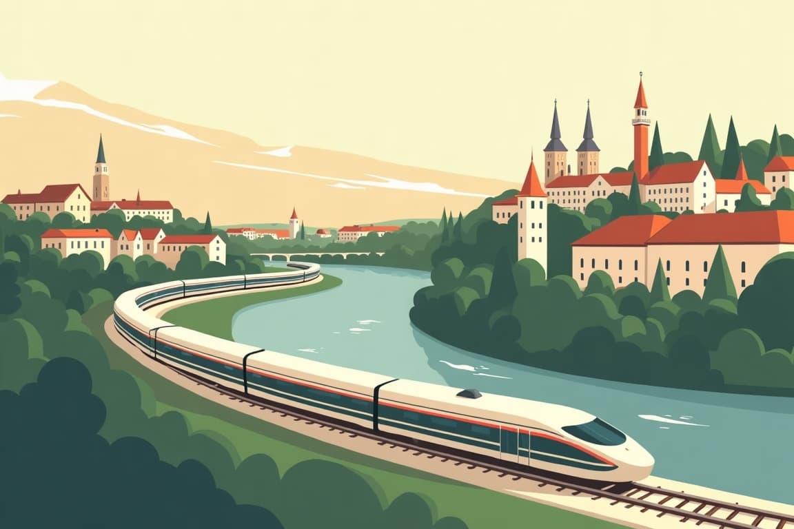 Illustration of 19-Day Imperial Cities & Paris Rail Circle Tour (19R01)