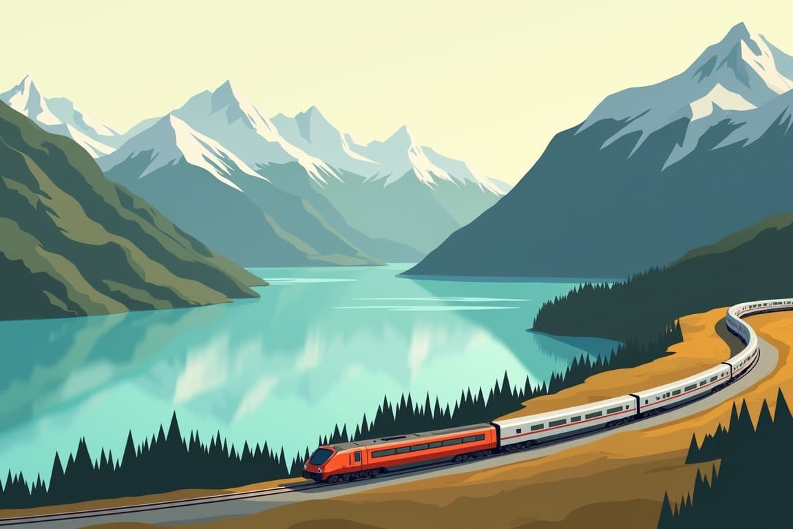 Illustration of 19 Day Ultimate Rail, Cruise and Coach