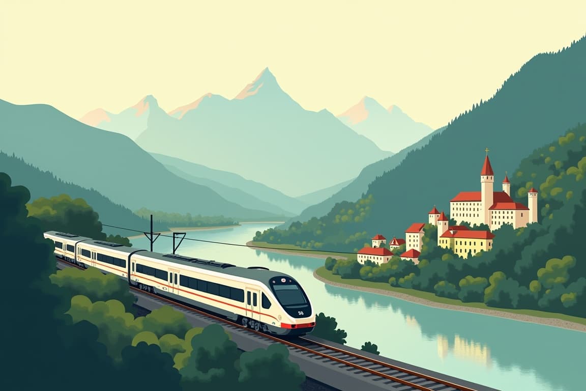 Illustration of 7-Day Munich, Innsbruck, Salzburg Rail Tour (7R03)