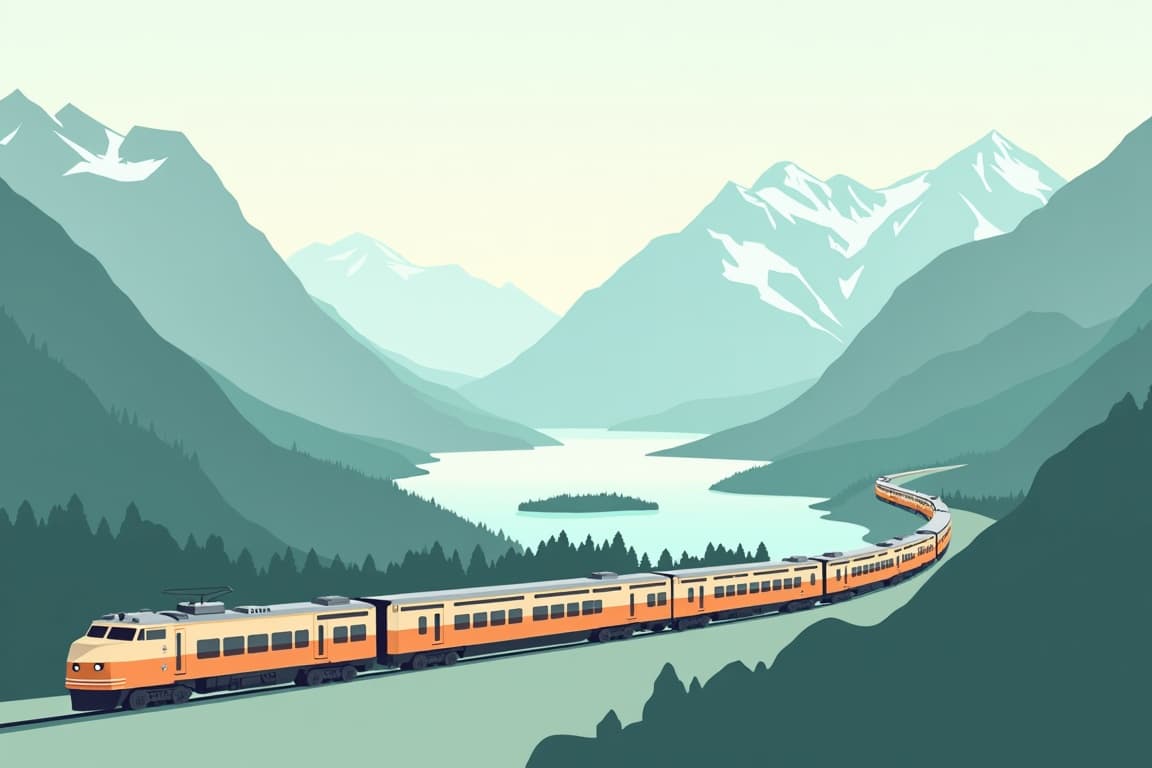 Illustration of 8 Day Canadian Rockies by road and rail on the Rocky Mountaineer