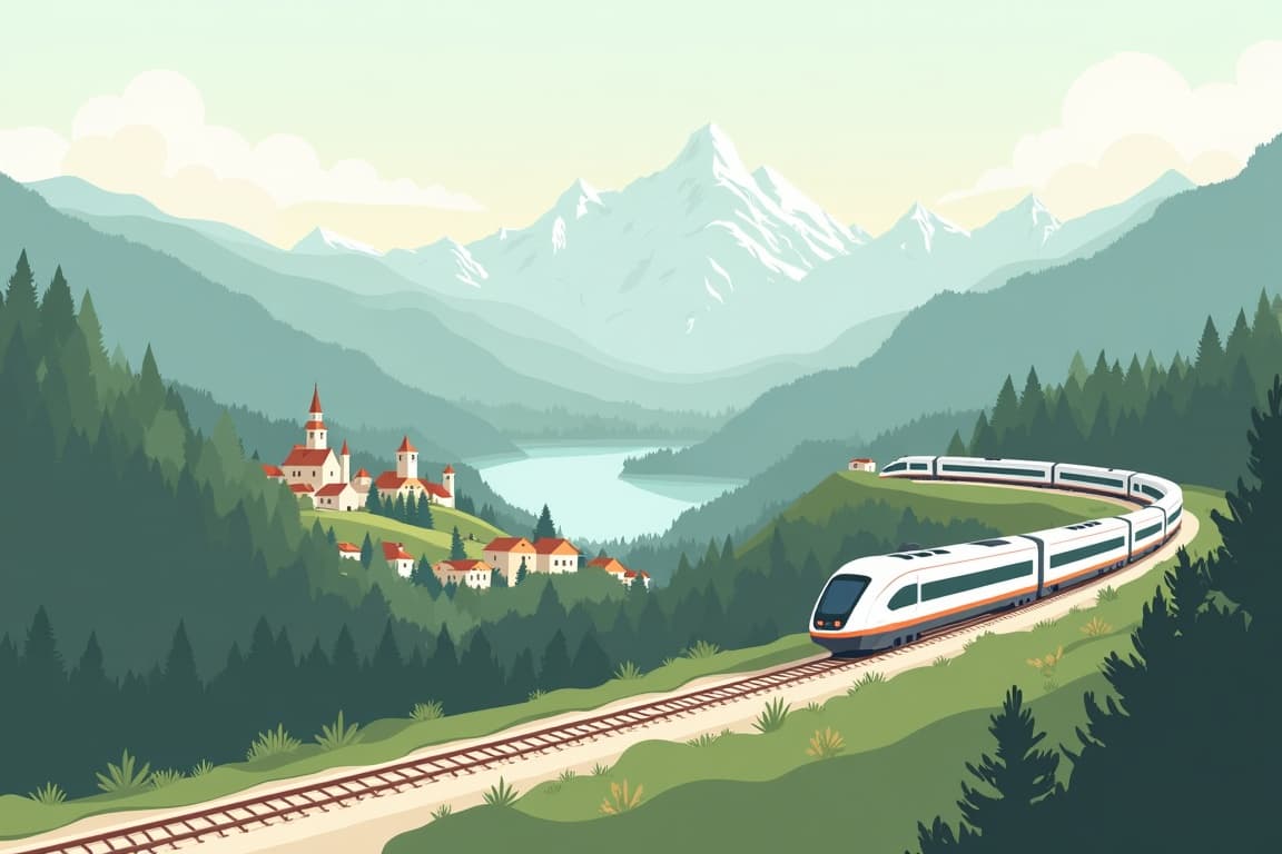 Illustration of 8-Day Germany & Switzerland Rail Circle Tour (8R06)