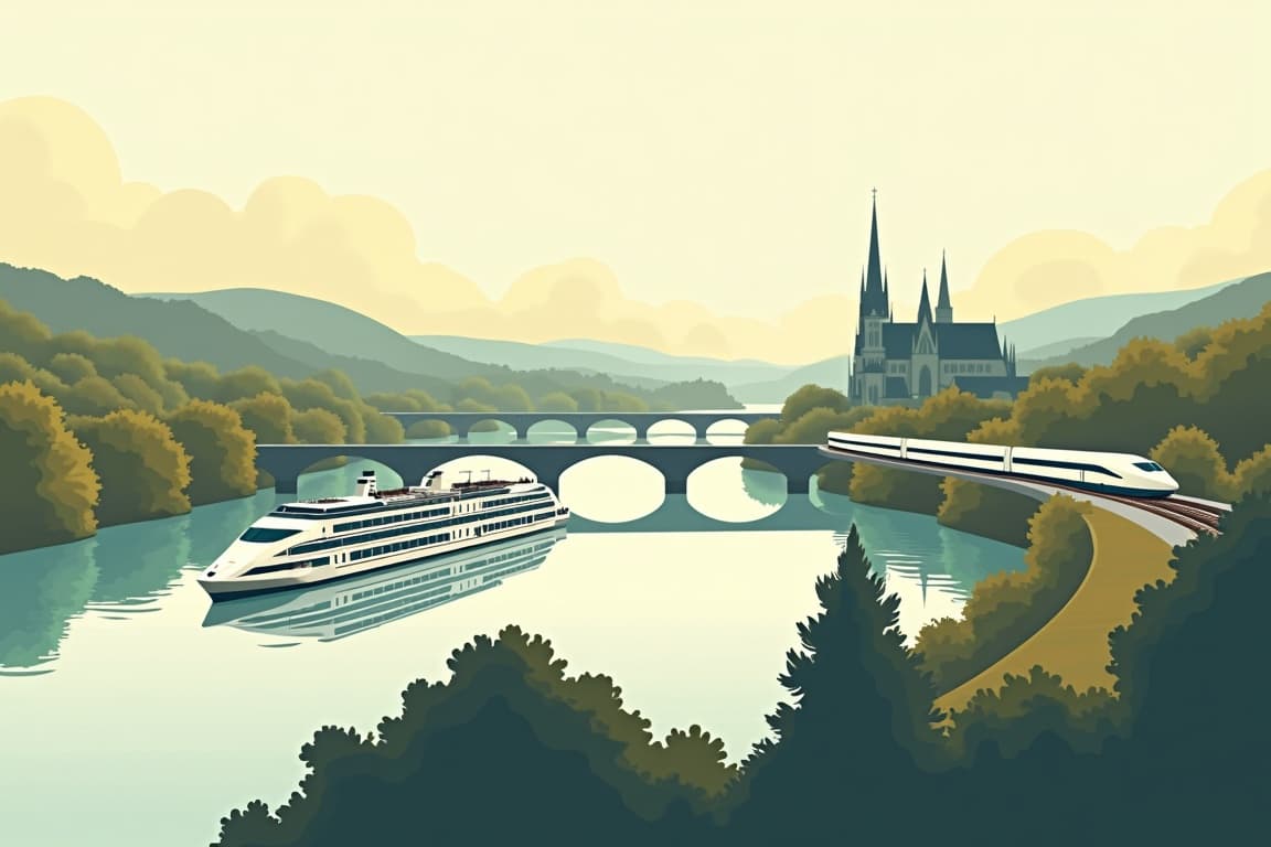 Illustration of A Tale of Three Rivers: Danube, Main & Rhine