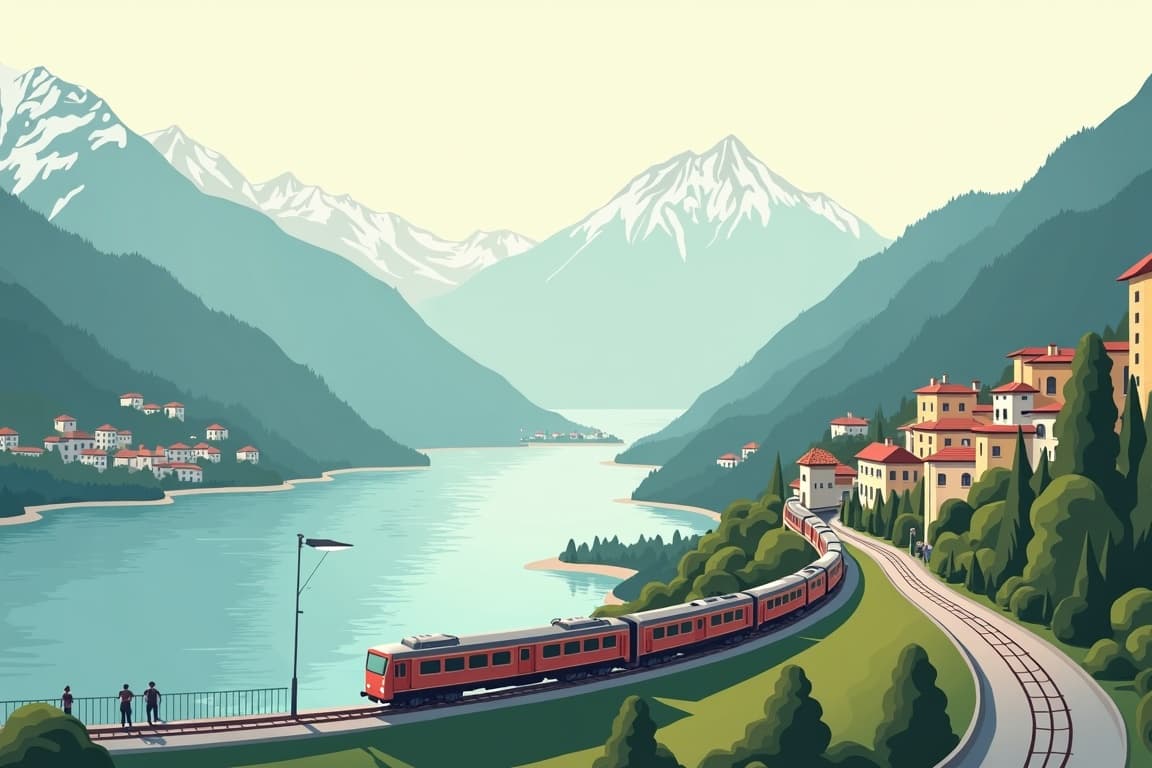 Illustration of A Trio of the Best Italian Lakes via Locarno by First Class rail
