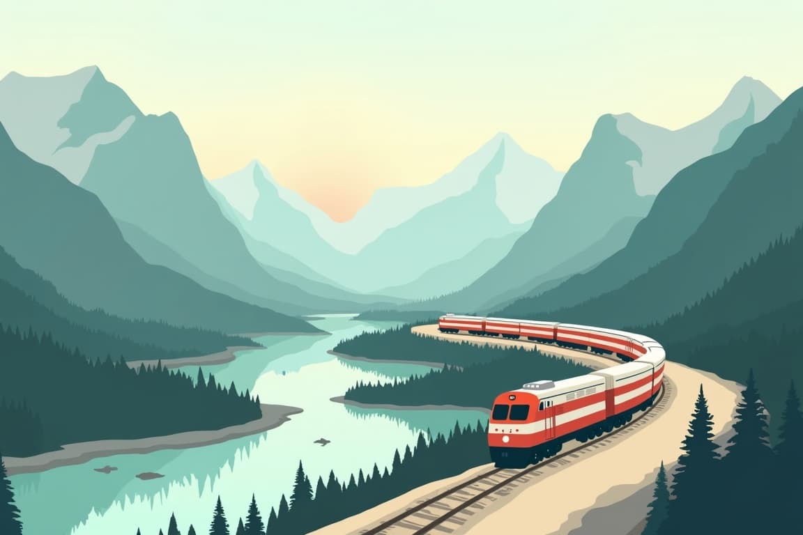 Illustration of A Week in the Canadian Rockies Featuring Rocky Mountaineer