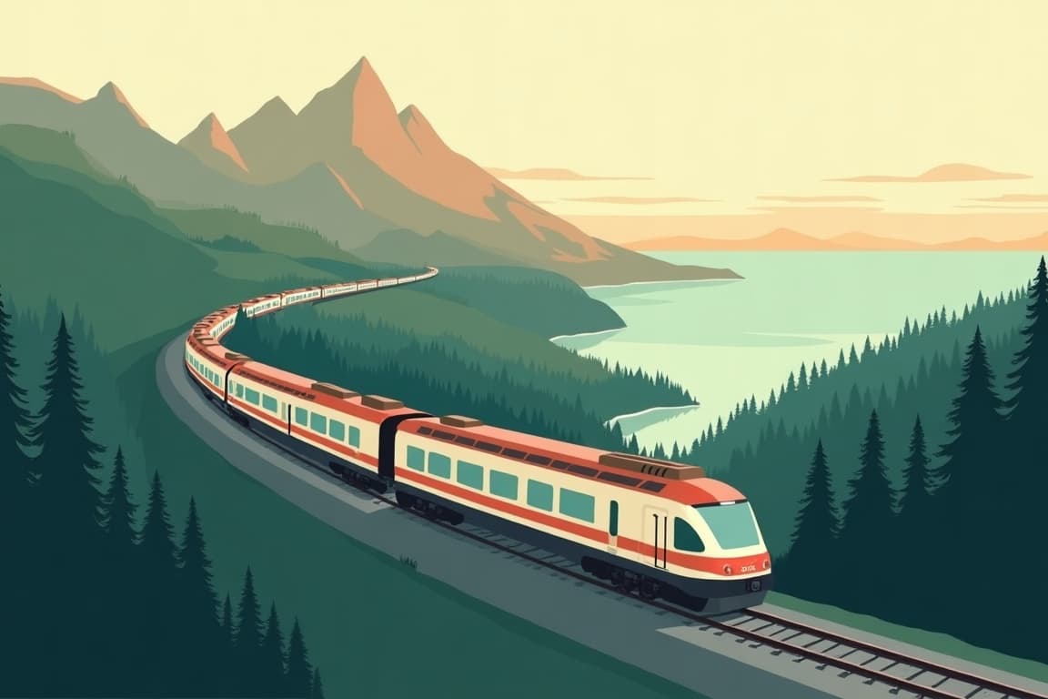 Illustration of Across Canada by Train