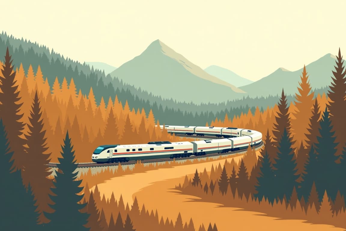 Illustration of Adirondack Fall Foliage Rail Experience