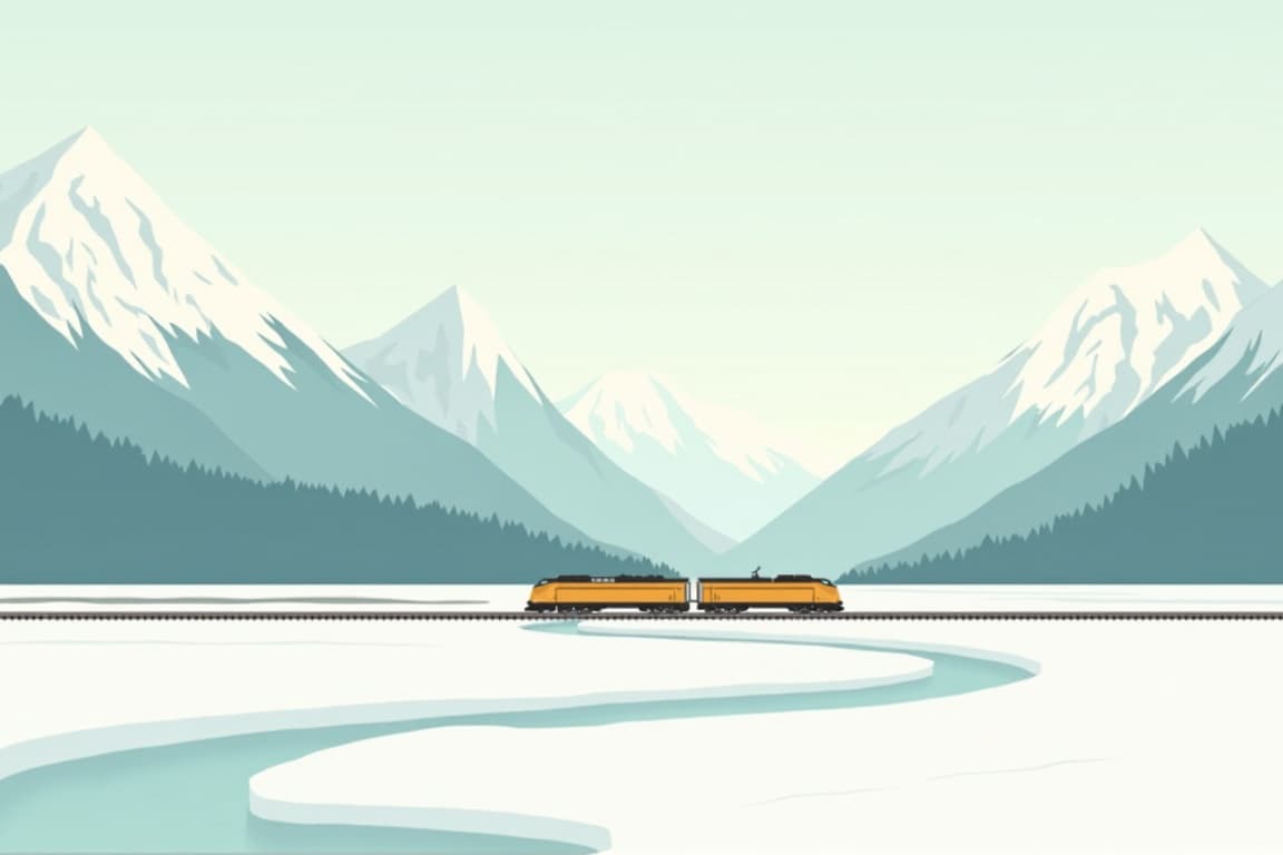 Illustration of Alaska Northern Lights & Aurora Train