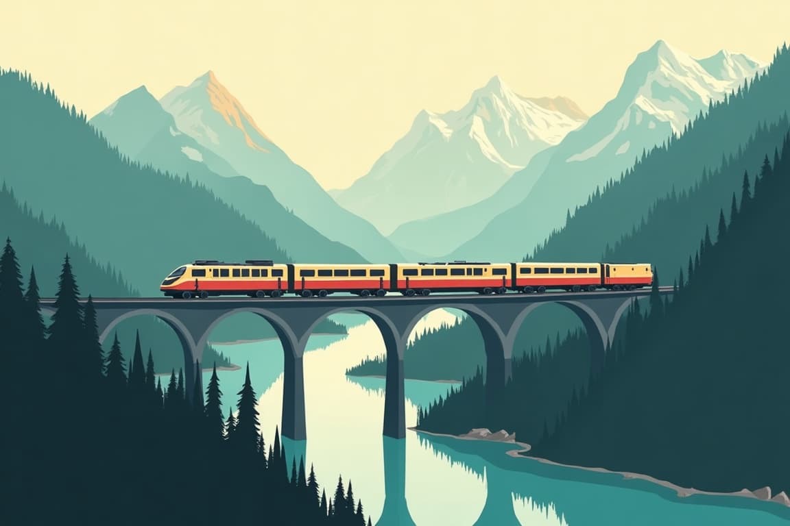 Illustration of Alpine Express: Italy to Switzerland on the Bernina Express