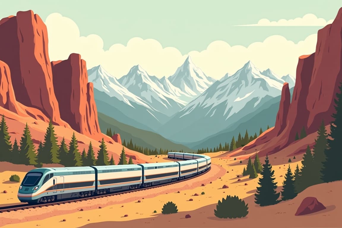 Illustration of Arches and Canyonlands to the Rocky Mountains with Canyon Spirit