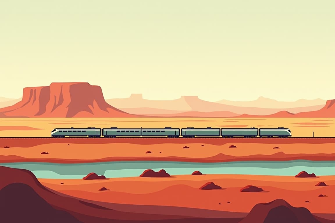 Illustration of Australia's Indian Pacific Perth - Sydney