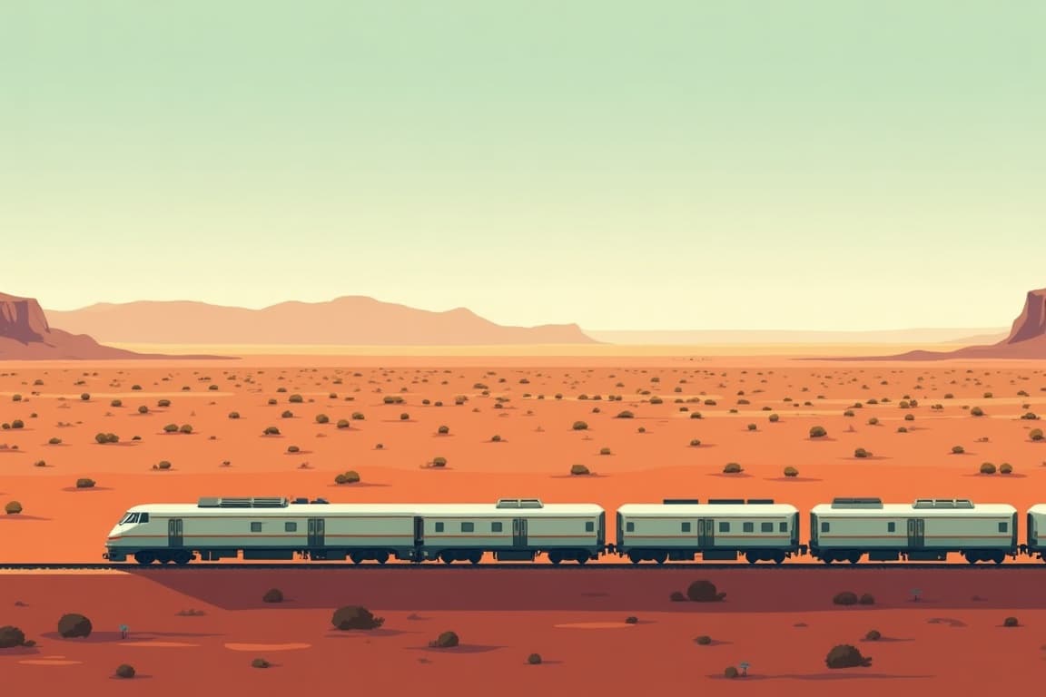 Illustration of Australia's Indian Pacific Sydney – Perth