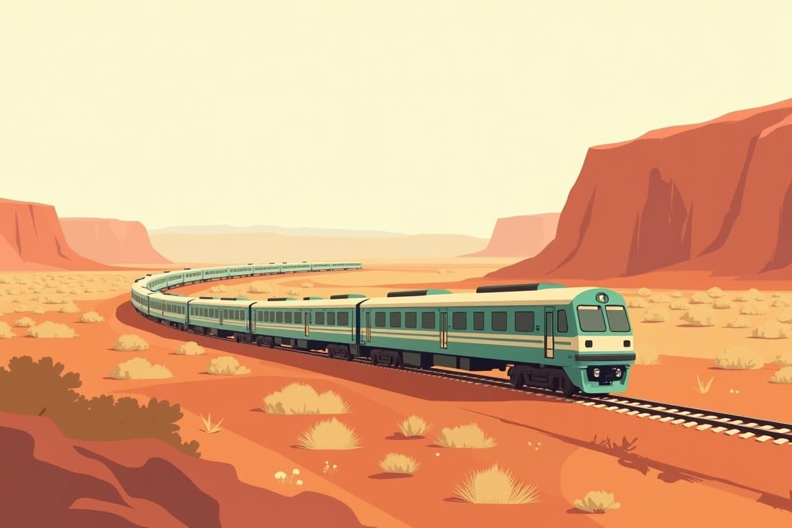 Illustration of Australia's The Ghan