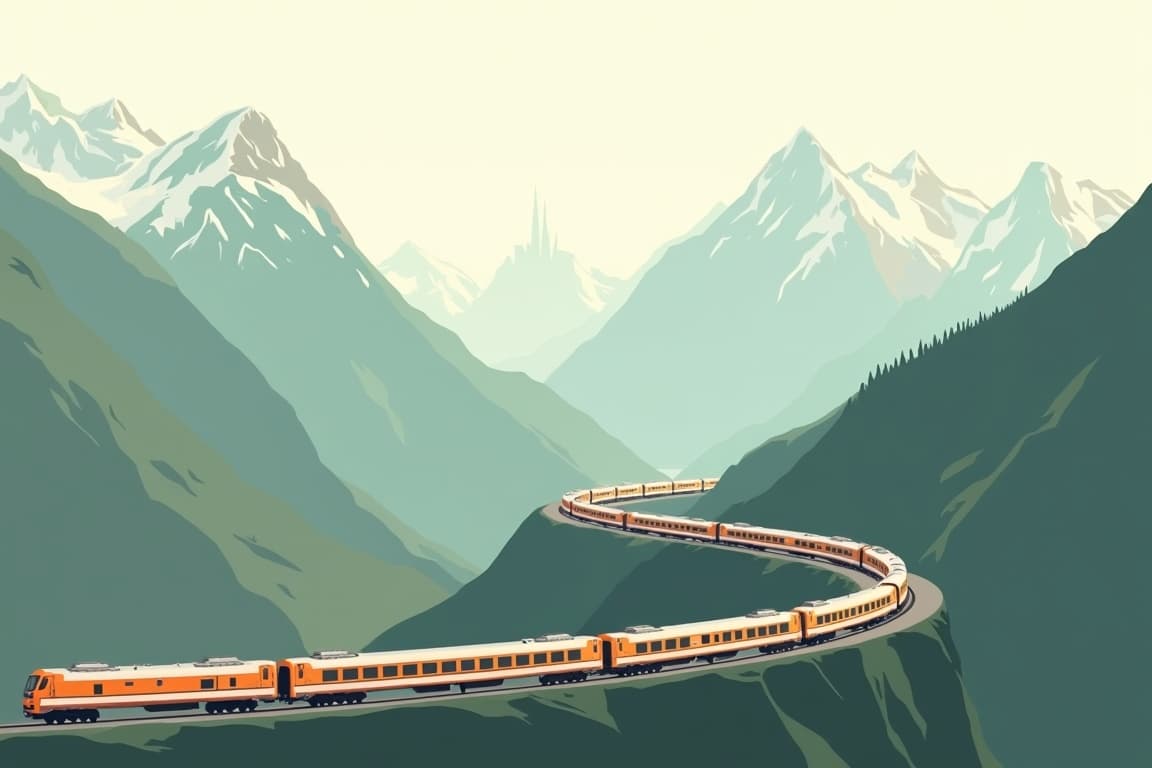 Illustration of Brenner Pass: Munich, Innsbruck, and Venice