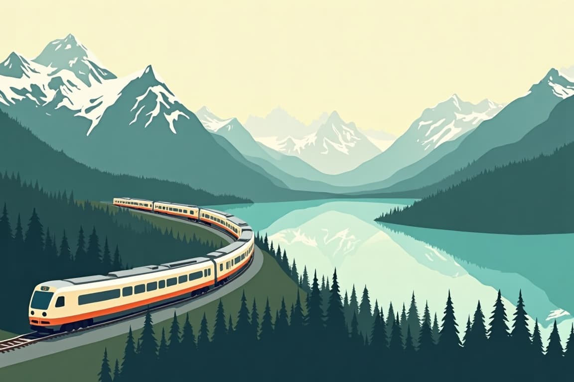 Illustration of Calgary Stampede, Canadian Rockies & Glacier