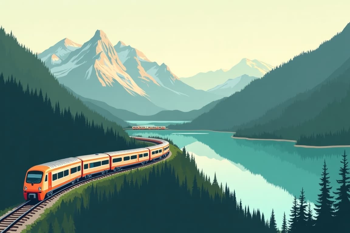 Illustration of Canadian Rail Adventure: Rocky Mountaineer & The Canadian