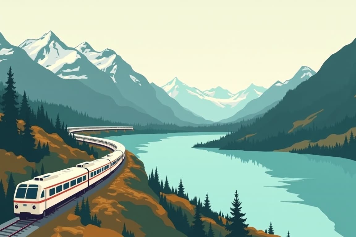 Illustration of Canadian Rail Adventure with Prestige Class