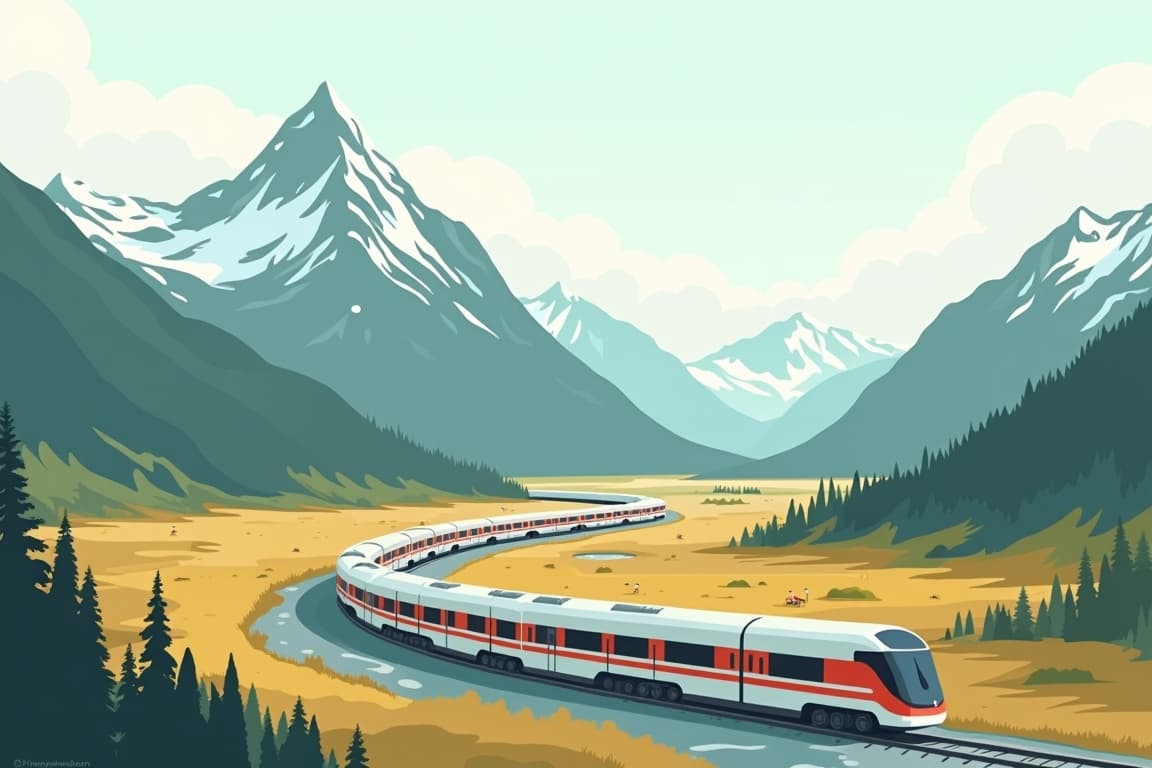 Illustration of Canadian Rockies Discovery Eastbound with Seattle
