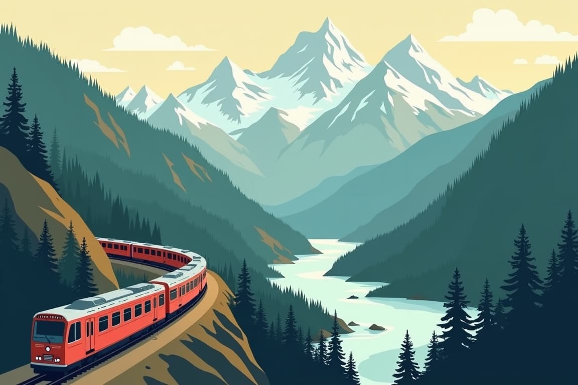 Illustration of Canadian Rockies Escape with Rocky Mountaineer