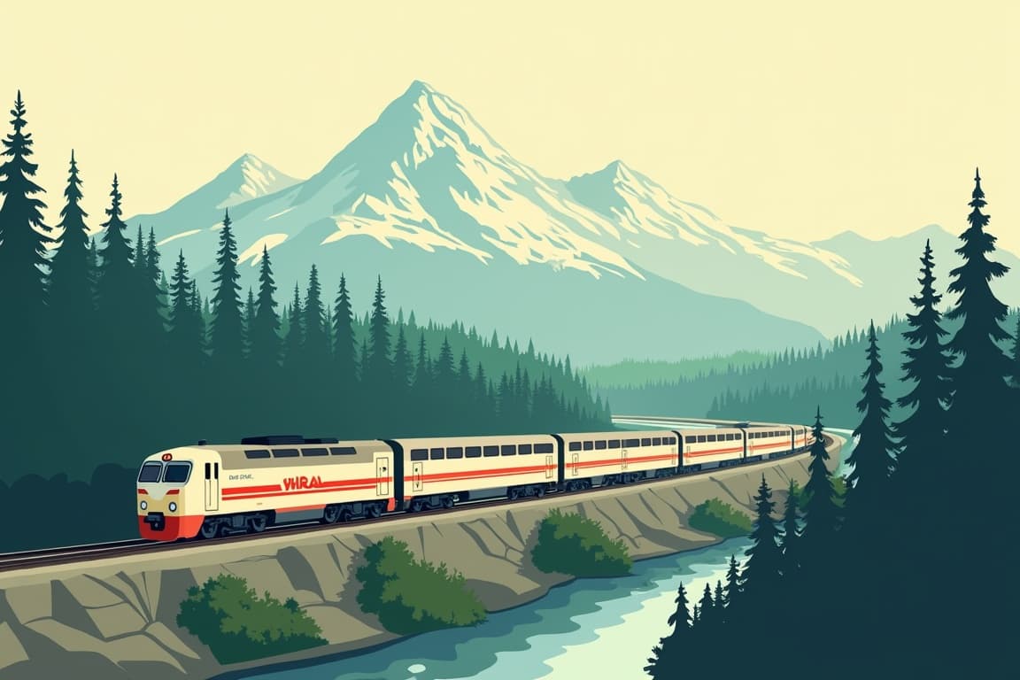 Illustration of Canadian Train and Polar Bear Experience