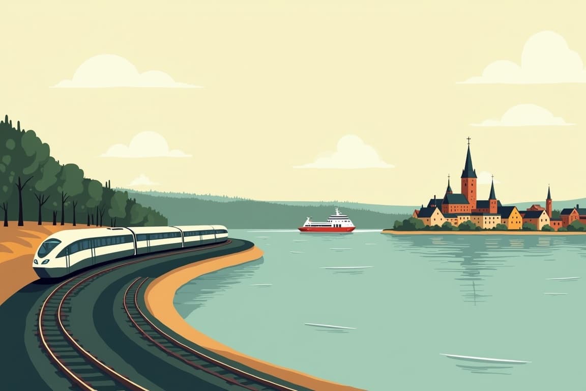 Illustration of Capital Cities of Finland, Estonia & Latvia