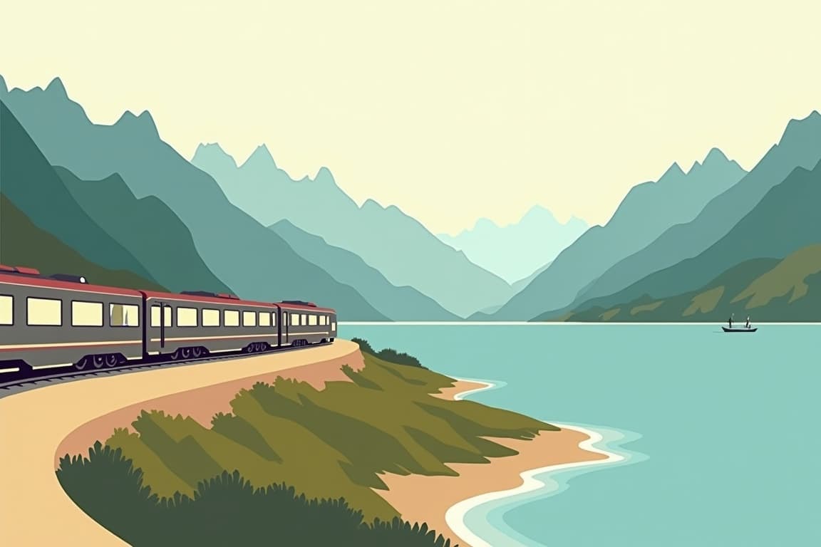 Illustration of Charm & Beauty of Lake Garda via Locarno by First Class Rail